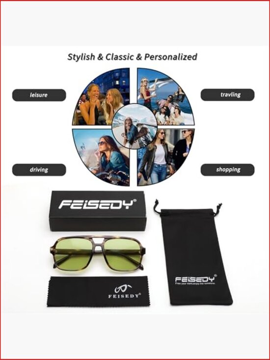 Retro Aviator Sunglasses 70s Classic Vintage Square Shades UV400